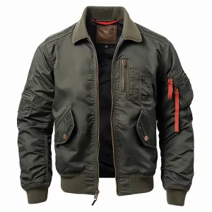 Military Style Green Bomber Jacket