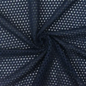 Navy Blue Solid Stretch Spandex Polyester Athletic Mesh Knit Fabric