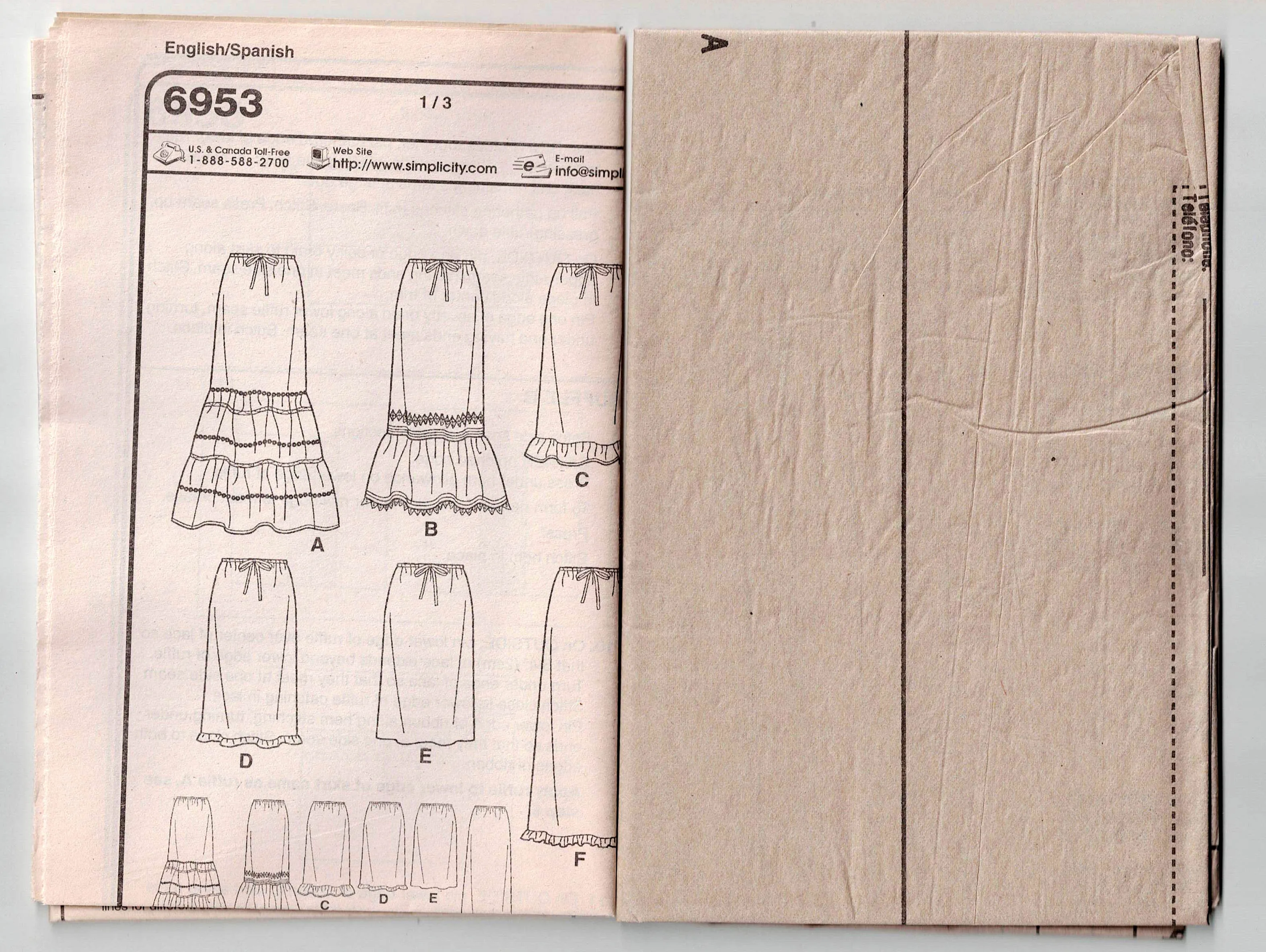 New Look 6953 Womens EASY Casual Pull On Skirts Out Of Print Sewing Pattern Size 8 - 18 UNCUT Factory Folded