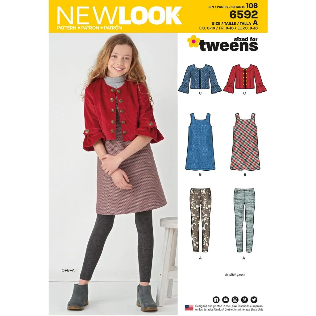 New Look Pattern 6592 Girl's Sportswear