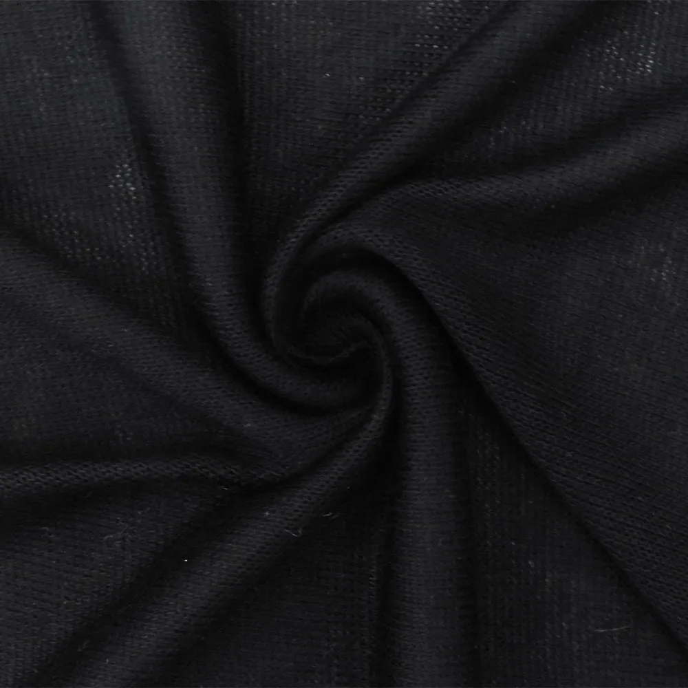 Night Black Solid Stretch Rayon Jersey Knit Fabric