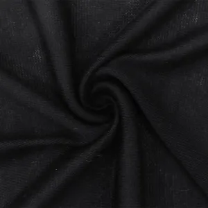 Night Black Solid Stretch Rayon Jersey Knit Fabric