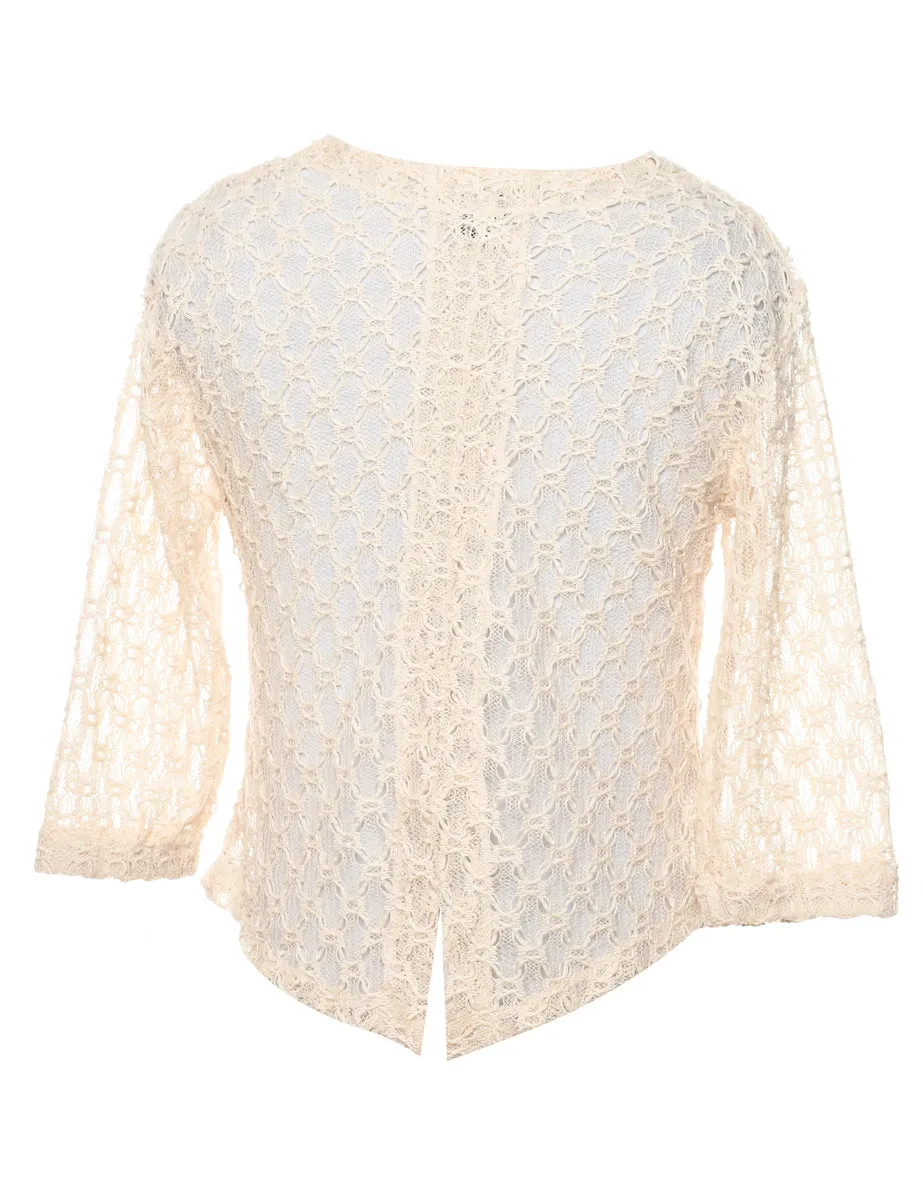 Peach Lace Jacket - M