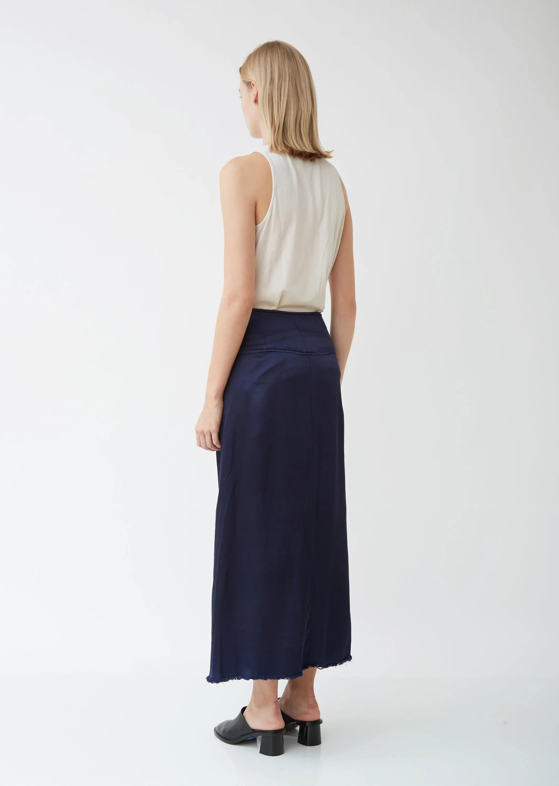 Pebble Satin Button Front Skirt