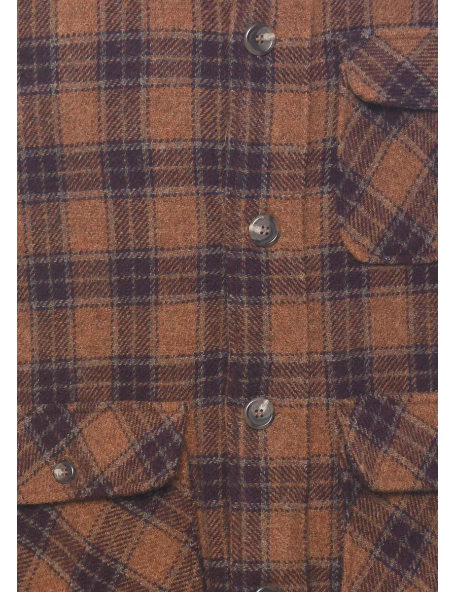 Plaid Brown Jacket - L