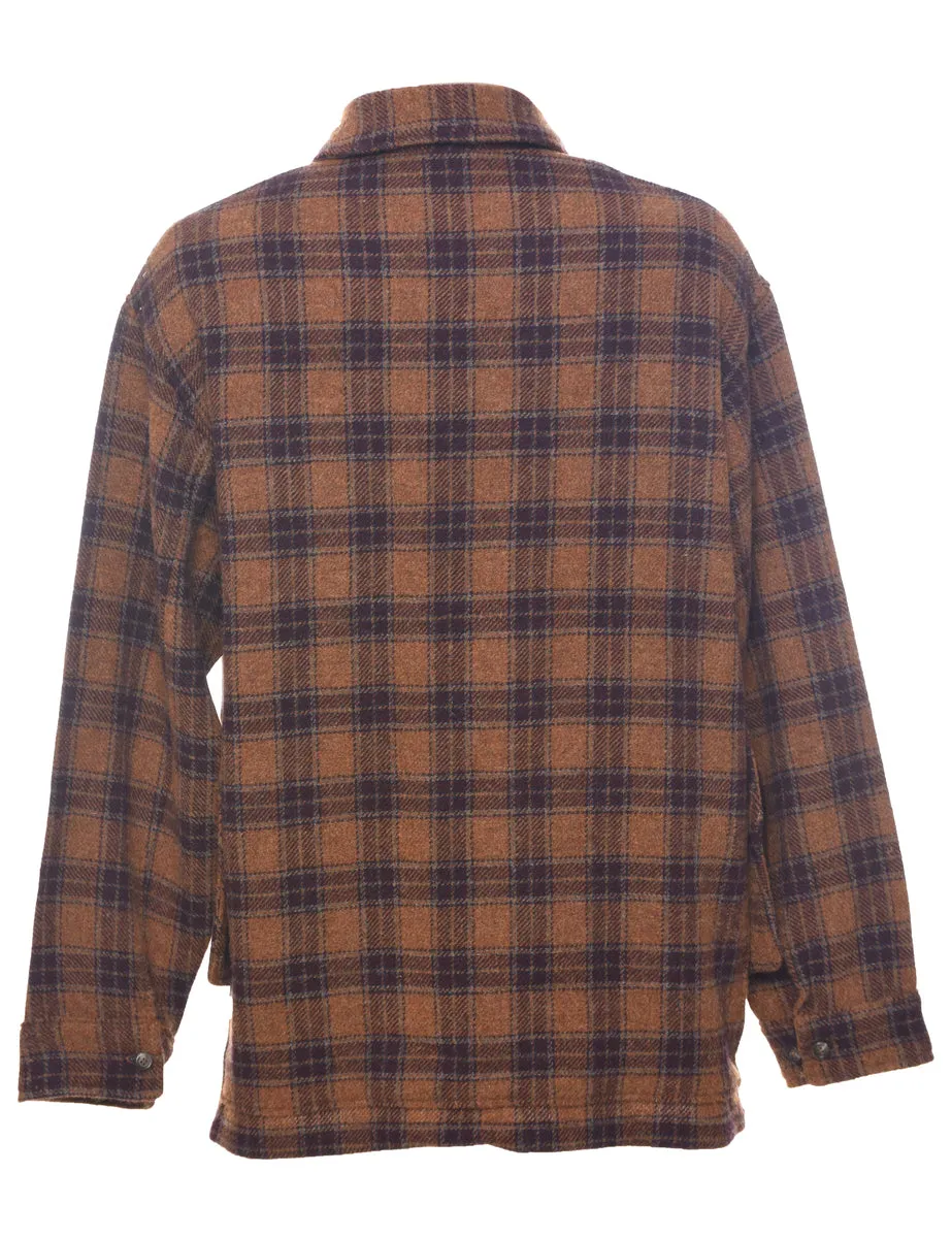 Plaid Brown Jacket - L