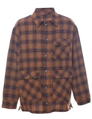 Plaid Brown Jacket - L