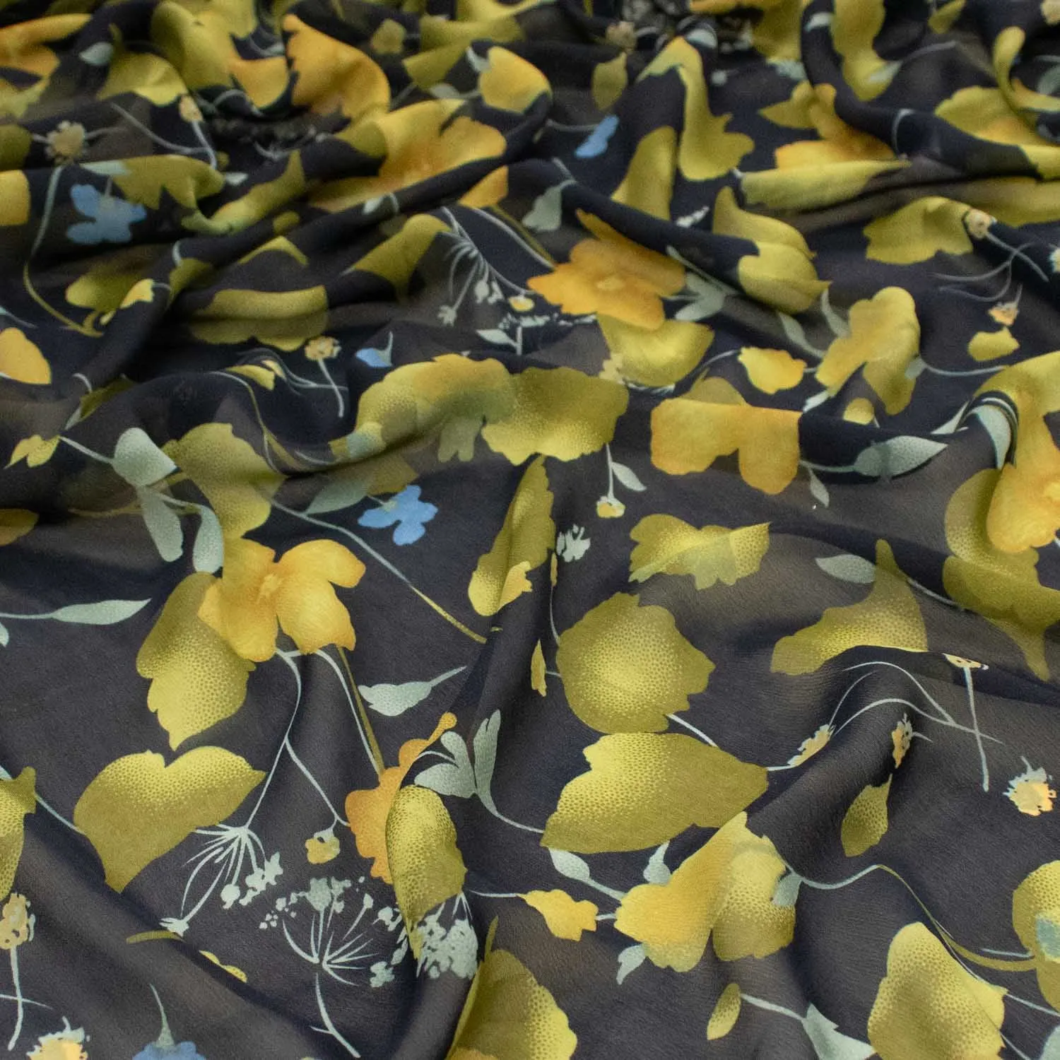 Printed Chiffon Design-2 Floral & Leaves