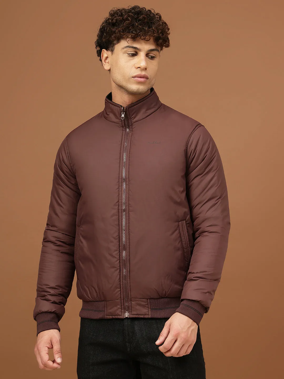 Richlook Men Maroon & Black Reversible Jacket