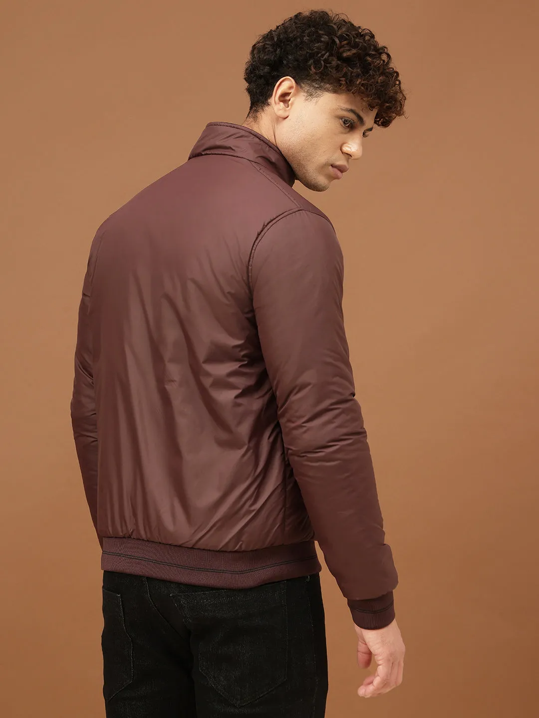 Richlook Men Maroon & Black Reversible Jacket