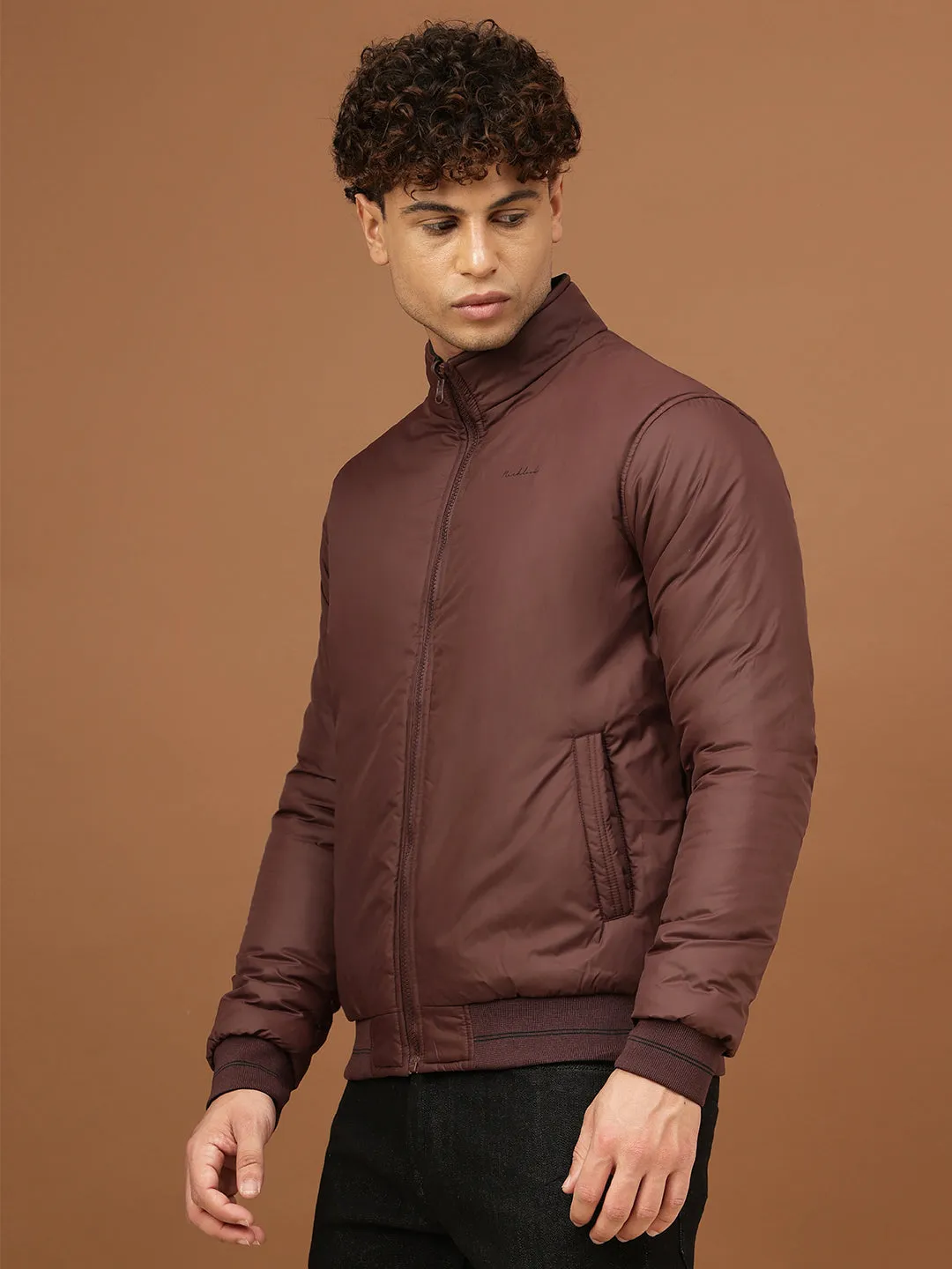 Richlook Men Maroon & Black Reversible Jacket