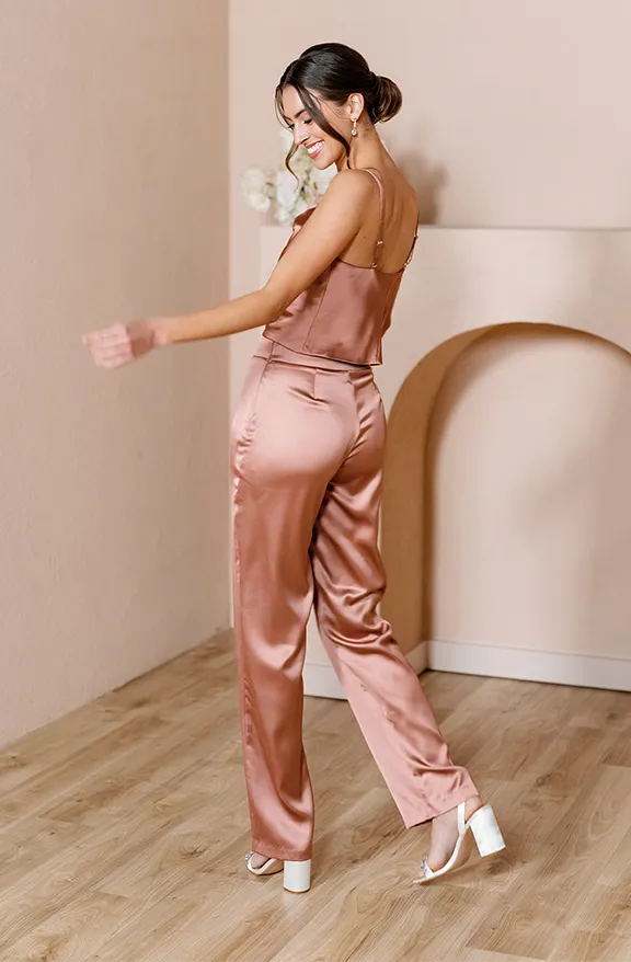 Ruby Satin Pants | Made To Order