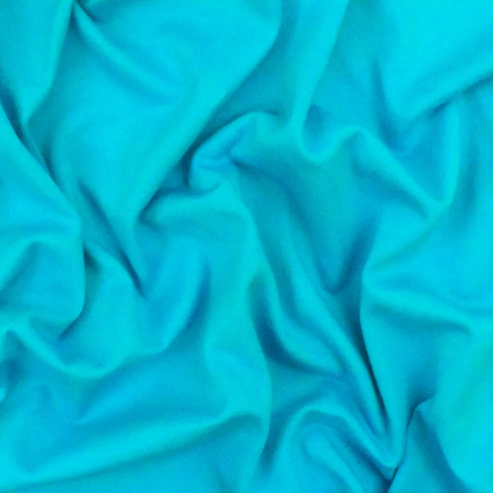 Scuba Blue Solid Stretch Cotton Jersey Knit Fabric