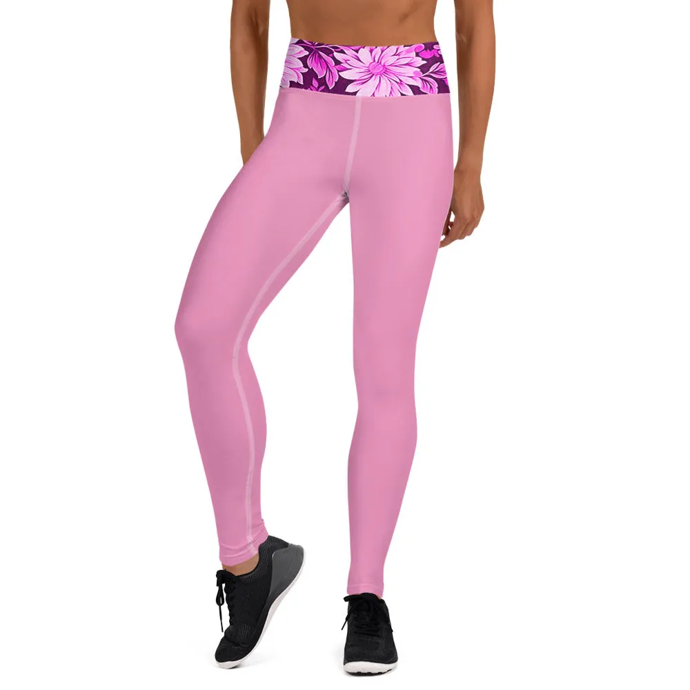 Snooty Fox Art Yoga Leggings - Pink Blooms