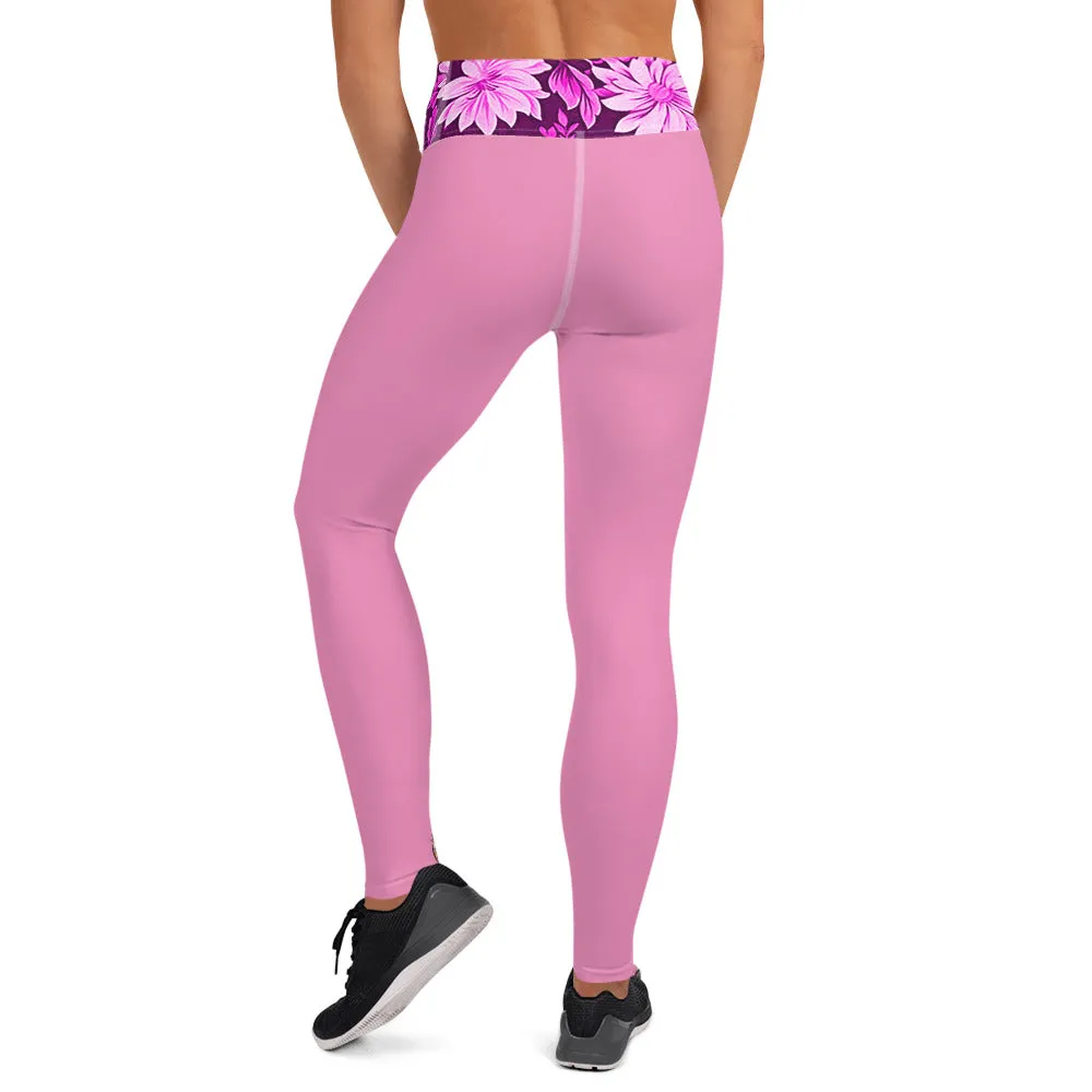 Snooty Fox Art Yoga Leggings - Pink Blooms