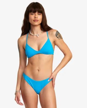 Solid Triangle Crossback Bikini Top - Blue Danube