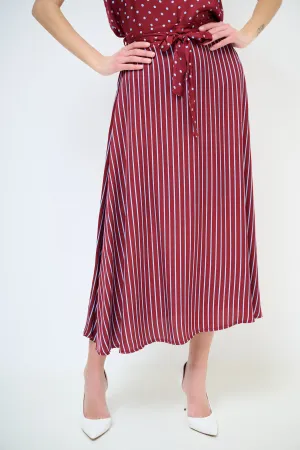 Striped high-waist midi skirt wholesale