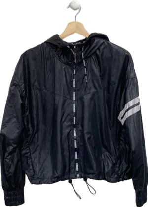 Stronger Black Hooded Windbreaker Jacket UK M