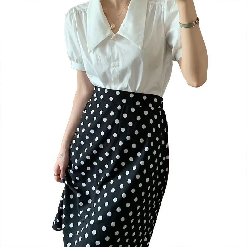 Summer French Fairy-Look A-Line High Waist Floral Daisy Skirt Women Mid-Length Skirt