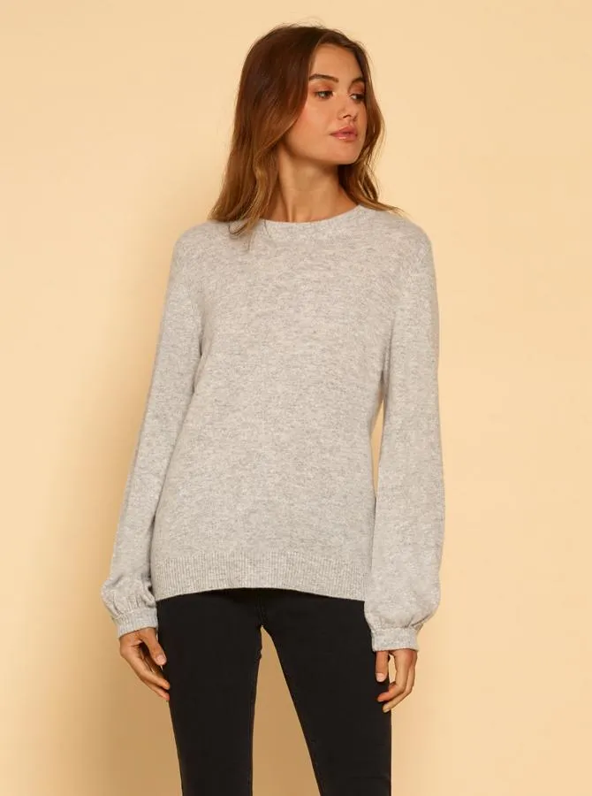 Superluxe Balloon Sleeve Knit- Grey Marle