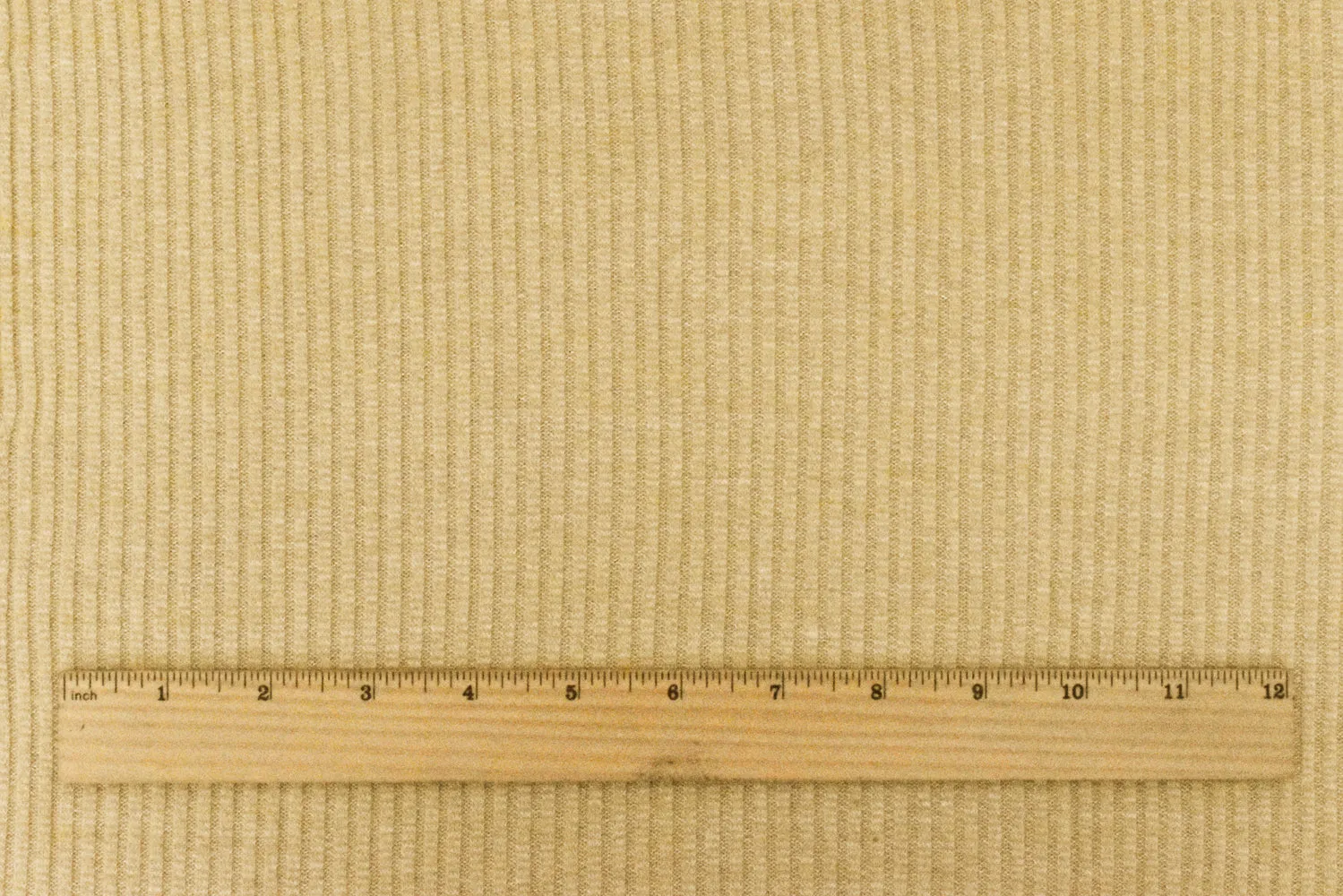 Toasty Beige-White Stretch Poly Brushed 3x2 Rib Knit Fabric