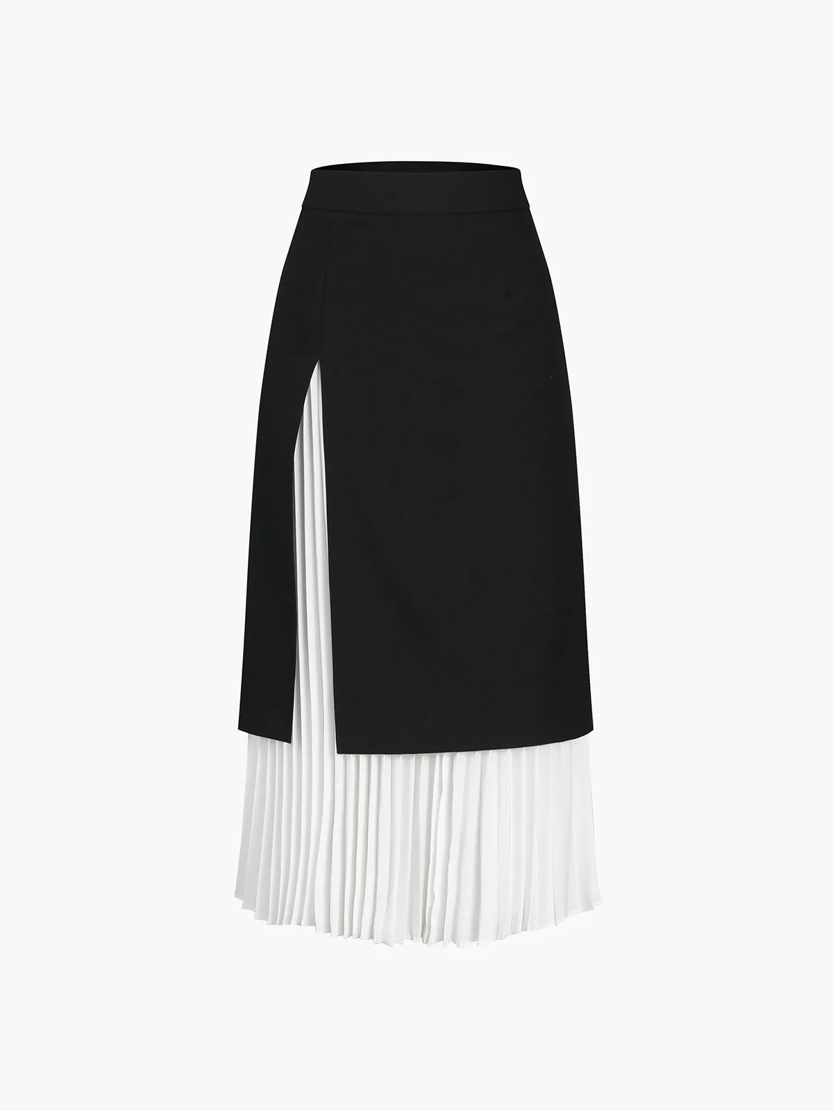 Two Tone Graceful Pleated Long Skirt