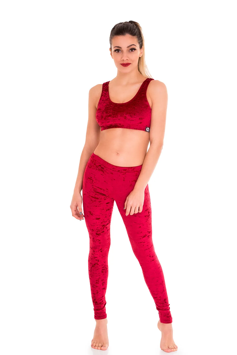 Velvet Sports Top Dark red