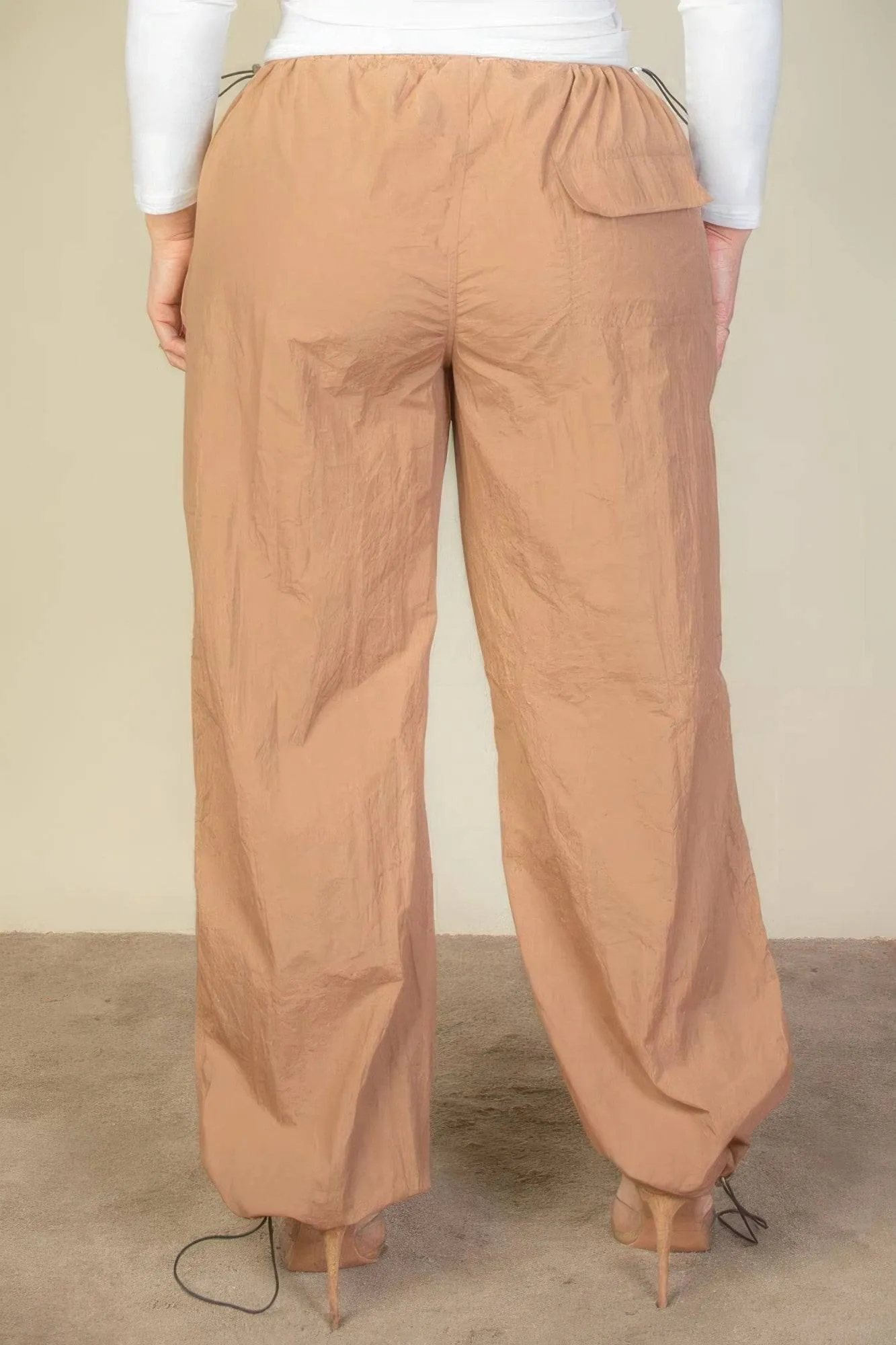 Voluptuous ( ) Plus Size Drawstring Waist Parachute Pants