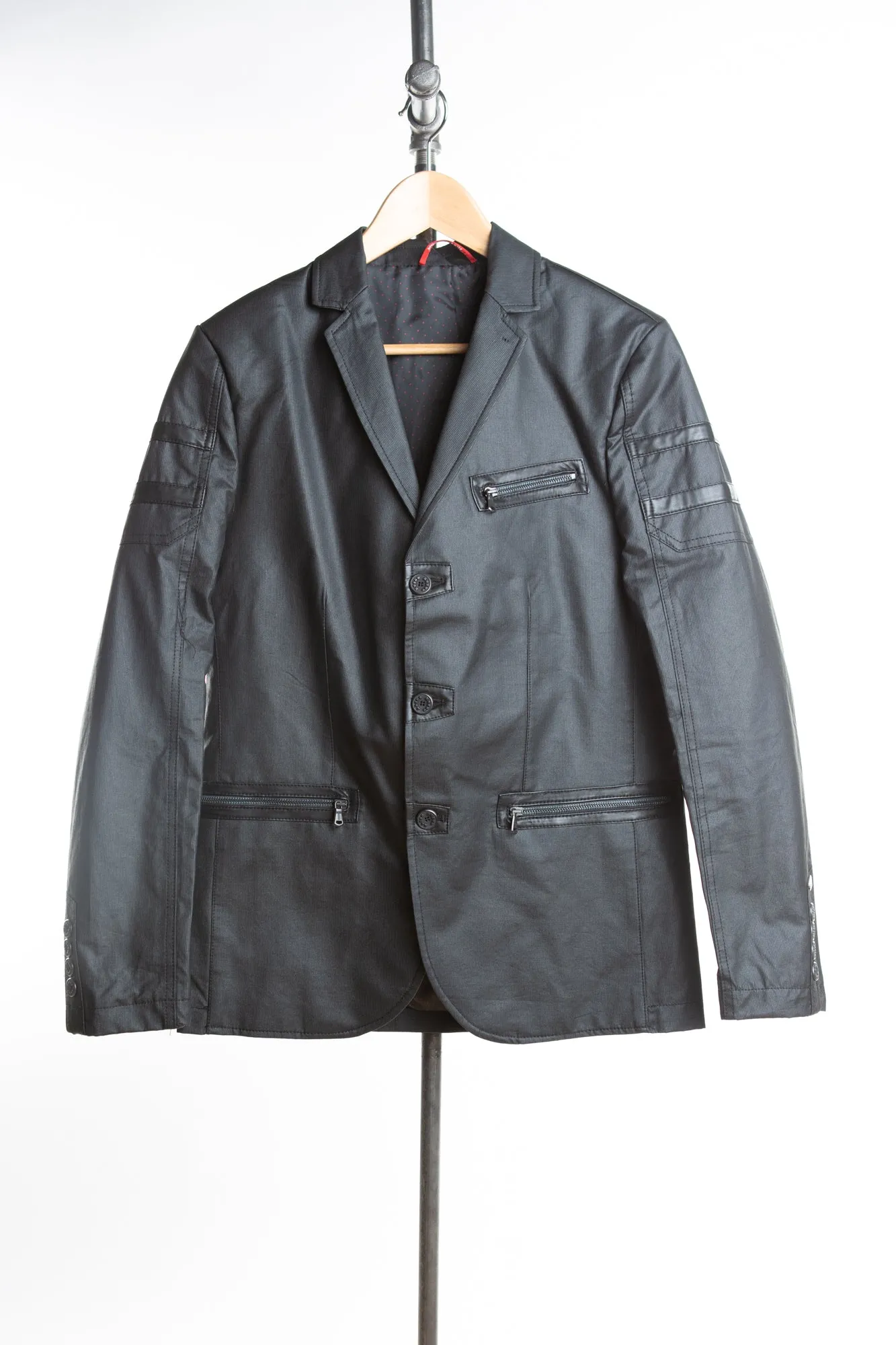 Waxed Blazer - Black