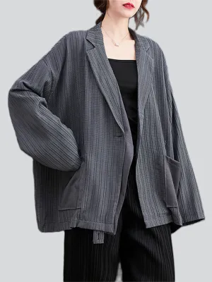 Women's Korean Style Single Breasted Casual Loose Blazer Jackets