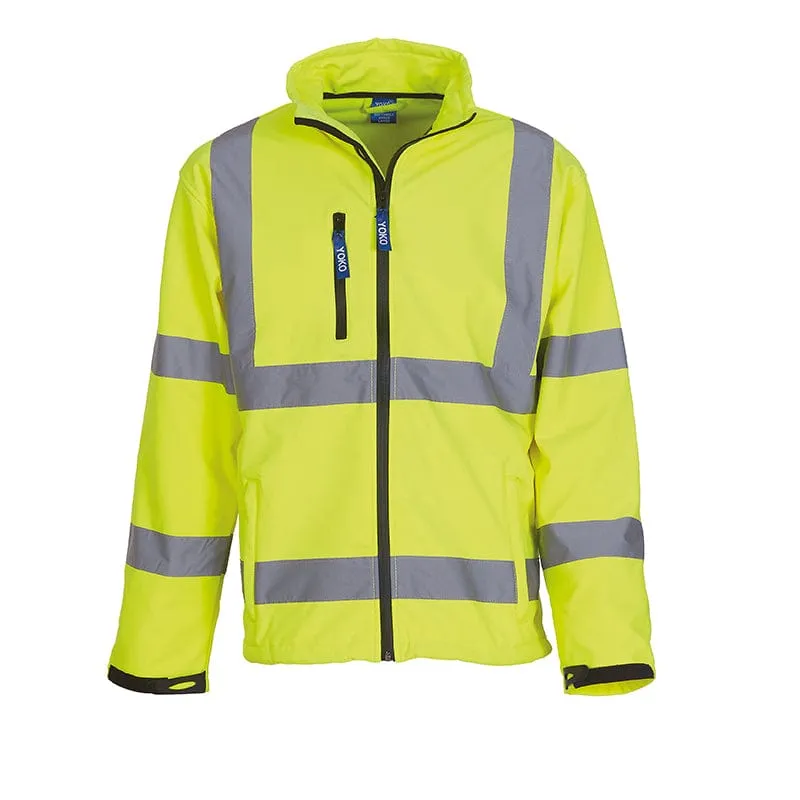 Yoko Hi Vis Softshell Jacket Premium Waterproof Coat